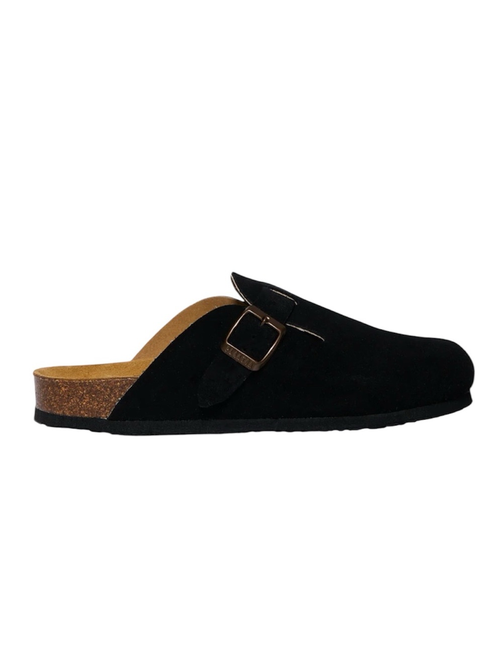 Nordstrom Black Suede Slip-On Mule with Buckle